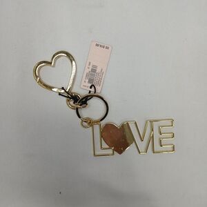 Victoria's Secret LOVE Keychain Key Heart Ring Bag Charm Purse Bling NWT